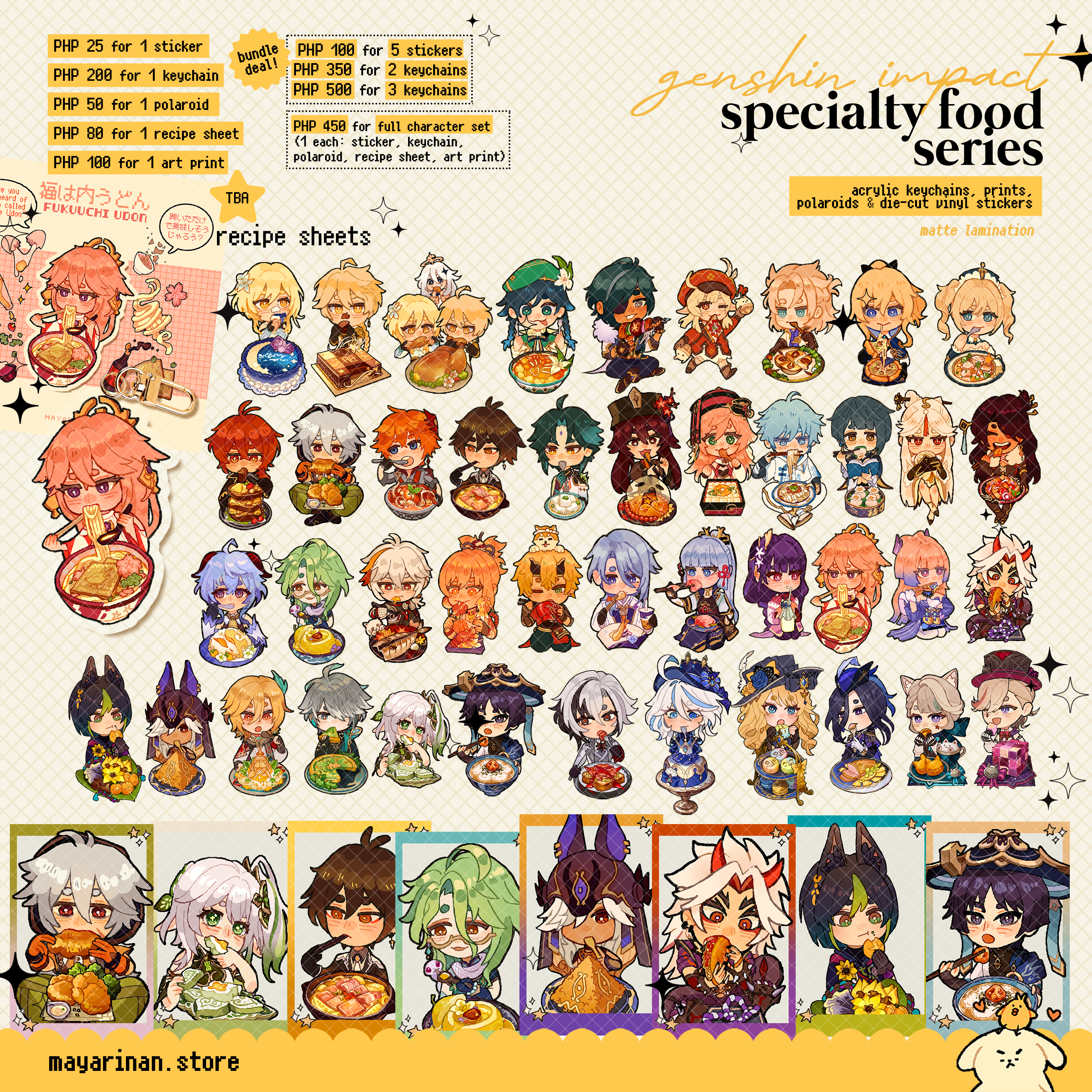 genshin impact specialty food series ☆ pt. 1 - travelers + mondstadt, liyue, inazuma
