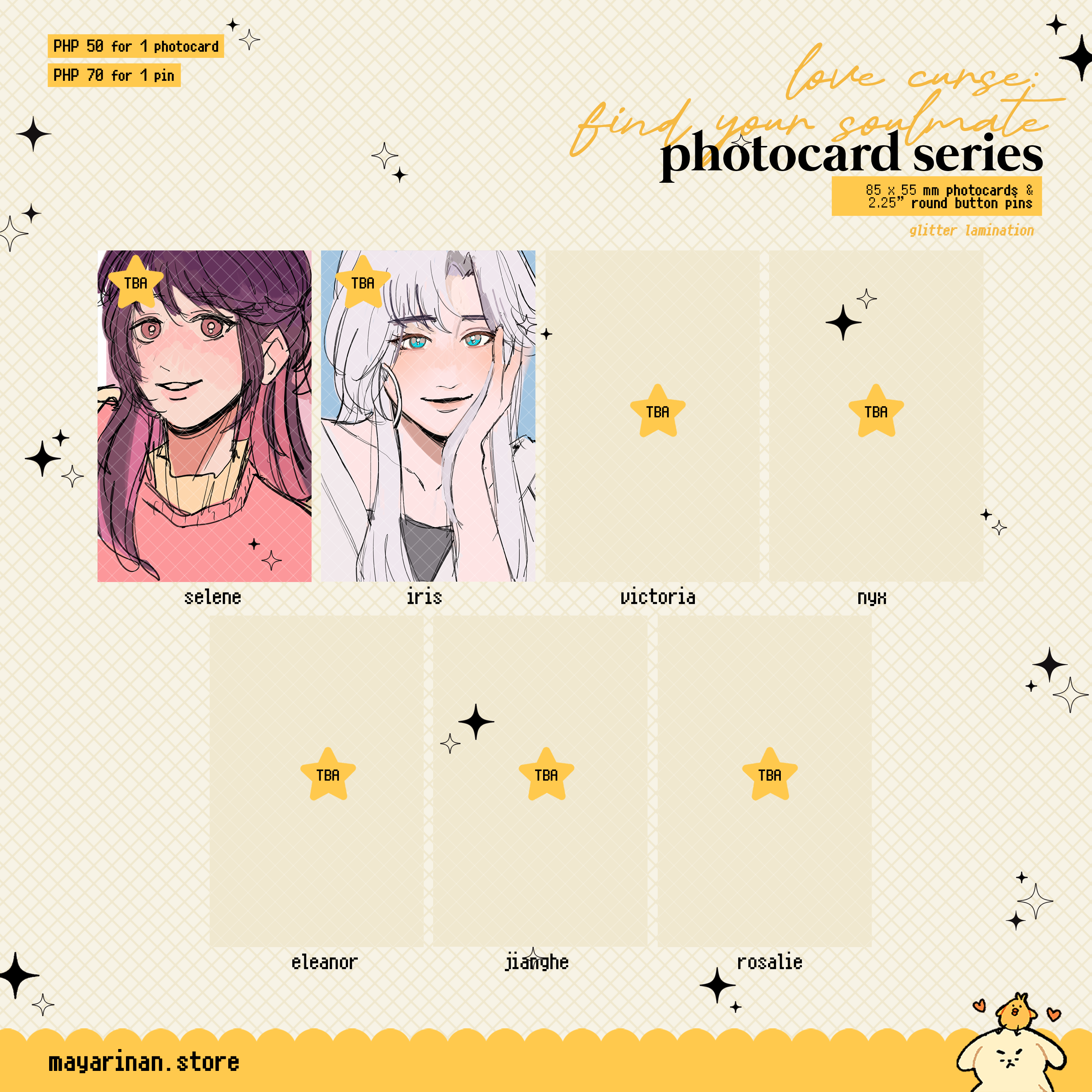 love curse designs ♡ photocards & button pins