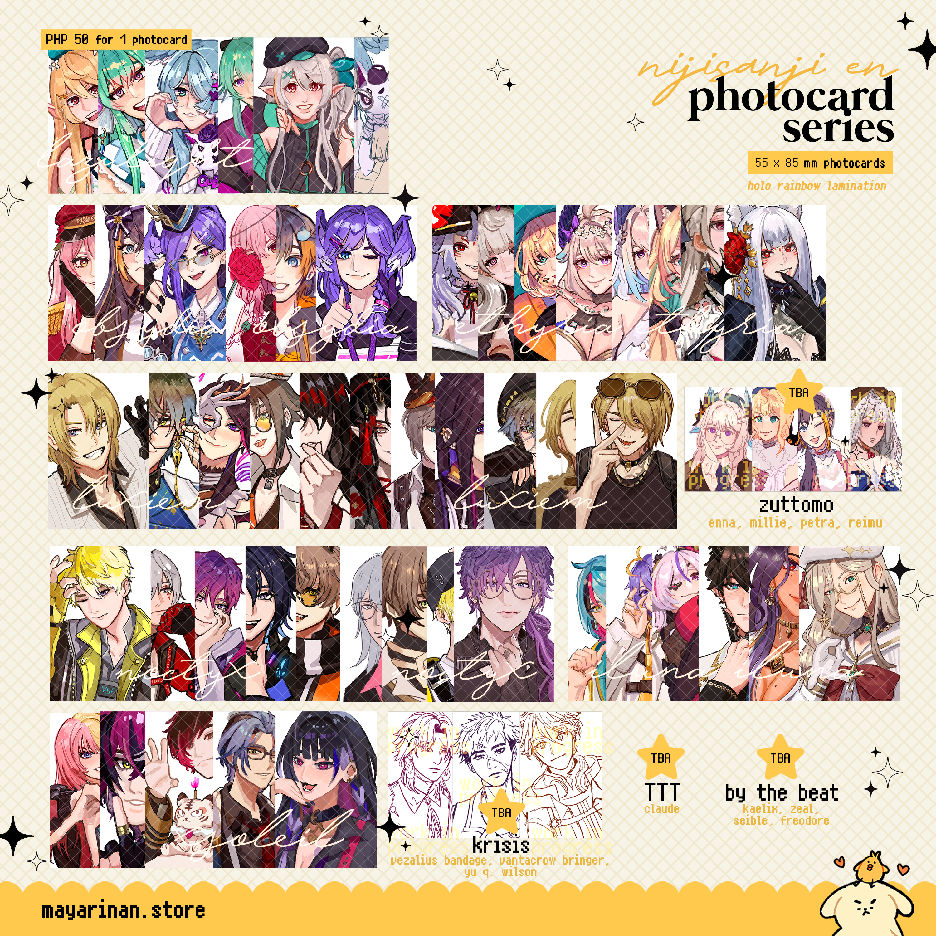 vtuber photocards ☆ pt. 1 ☆ nijisanji en