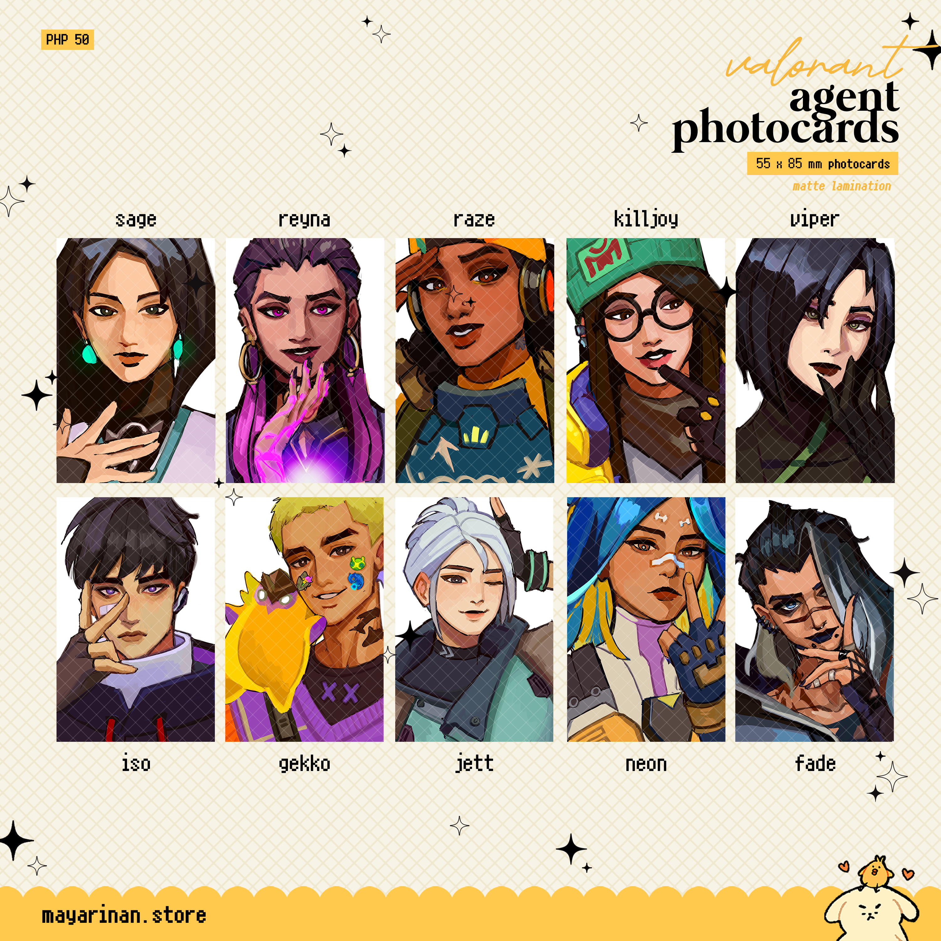 valorant agent photocards ☆