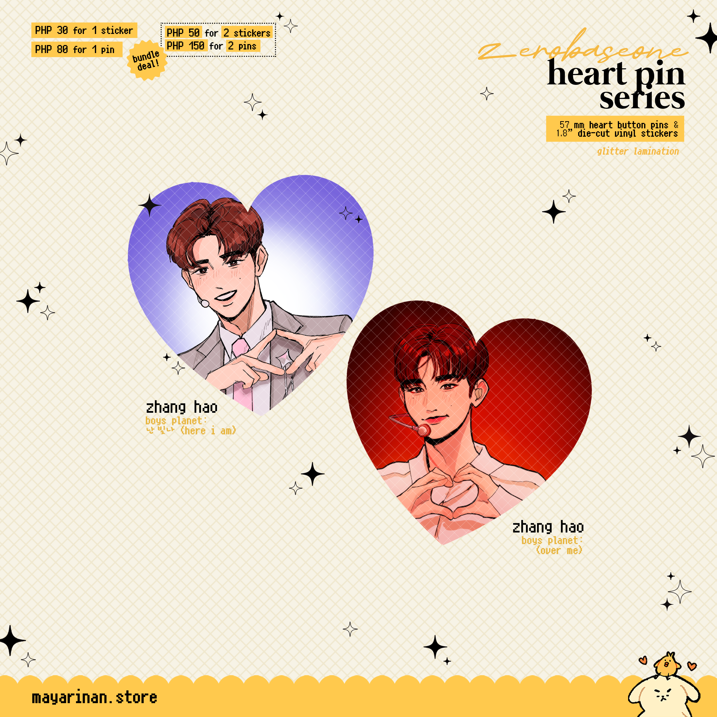 zerobaseone heart pins ♡